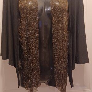 INC International Concepts Black Jacket with Glitter Trim